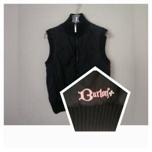 BURTON | Nylon vest jacket black embroidered sz XS